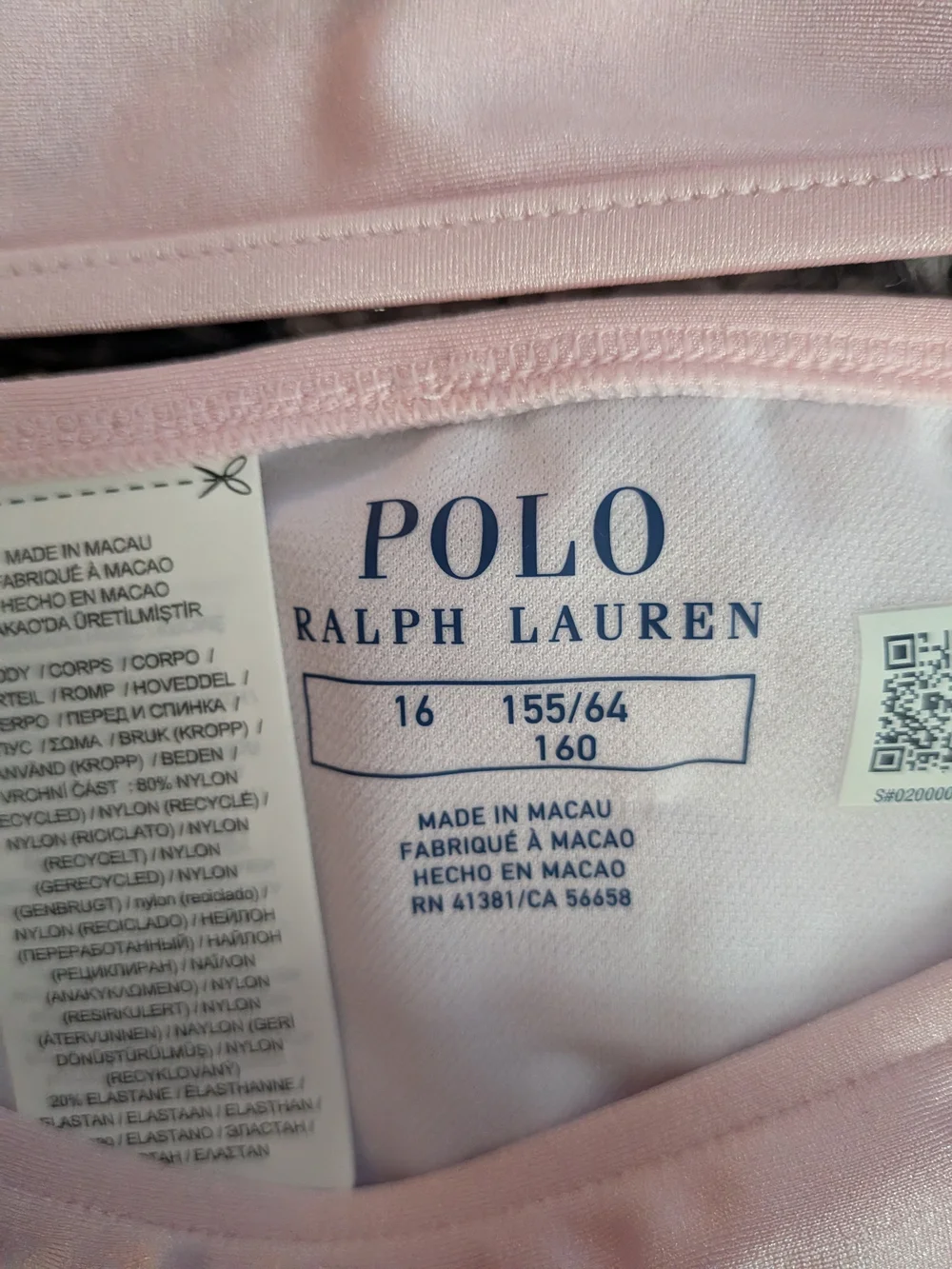 Ralph Lauren Light Pink Polo Logo Swim Top
